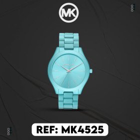 Michael Kors Slim Runway Montre à trois aiguilles en aluminium Aqua MK4525 pour femme